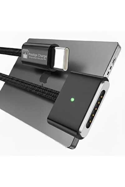 PRESTIGE CHARGE USB-C to MagSafe 2 Charging Cable, 100W, 90° angled head, for...