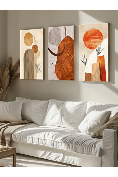 KOLDEMİR 3 Parça BohemModern Tasarım Kanvas Tablo