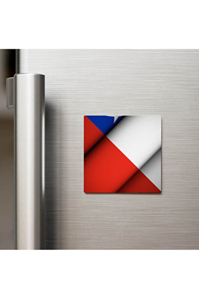 iBerk Mıknatıslı Buzdolap Magneti - Şili - Chile - Klasik Ülke Bayraklı - 9x9...