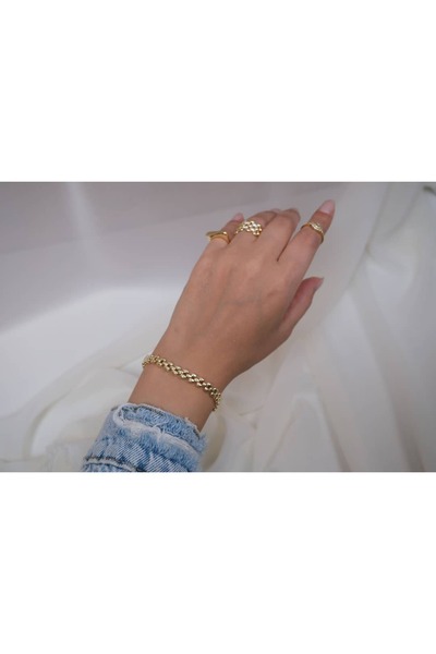 ATELİER TUĞBA BLK171 سوار ذهبي أنيق - 17 سم + 2 سم إضافي