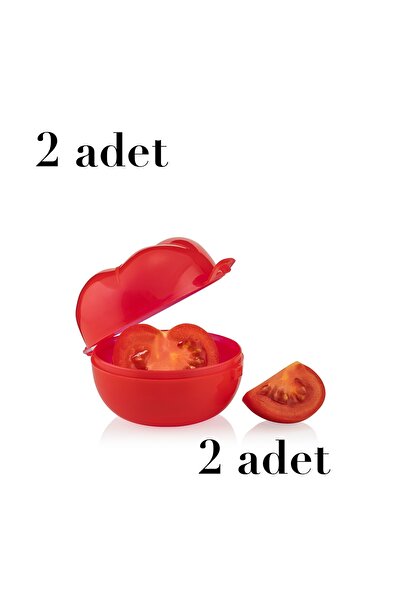 Mons 2 Pieces Tomato Storage Container Qlux Ideas Bpa-Free Refrigerator Freezer Suitable L-00396