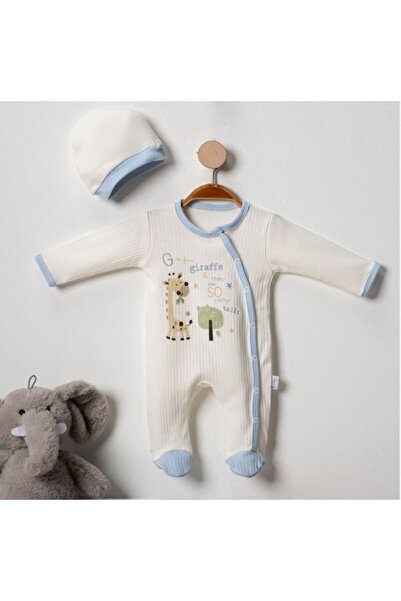 ŞEKER MAĞAZA Boy Baby Giraffe Printed 100% Cotton Romper - Newborn with Snap ...