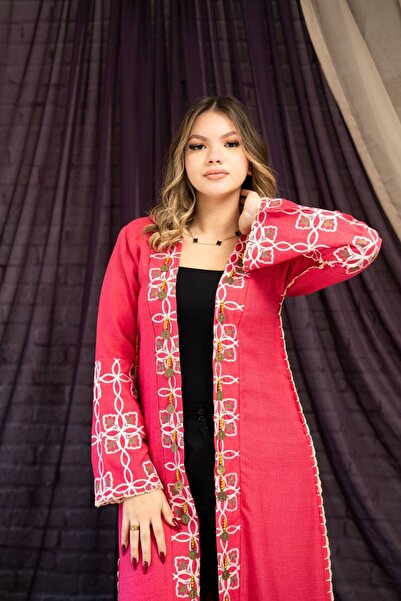 AFandina بشت كتان فاخر بتفاصيل فنية أنيقةSM - 13المقاست في الوصف