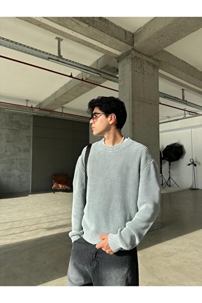 Zincirwear Acid Wash Triko Basic Sweatshirt