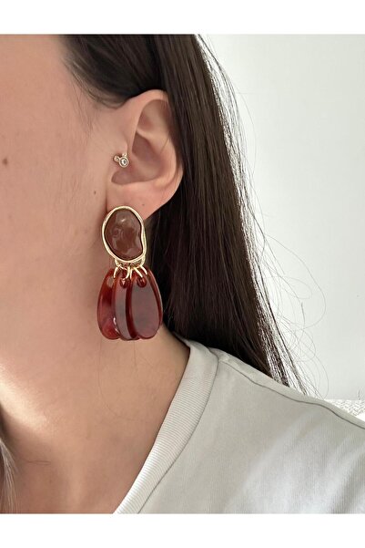 Charmist أقراط متدلية من العظام بلون القهوة