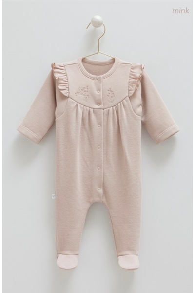 Caramell Pretty Baby 2 Thread Snap Fastener F Corded Fabric Jumpsuit