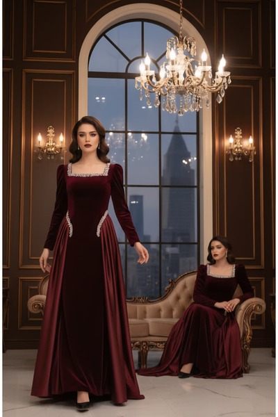 GORI FASHION فستان جوخ كم بتدخيلة تفتة كرب ناعم شك يدوي