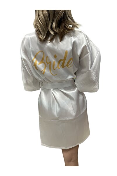 MIKKA STYLE Halat de mireasă din satin auriu