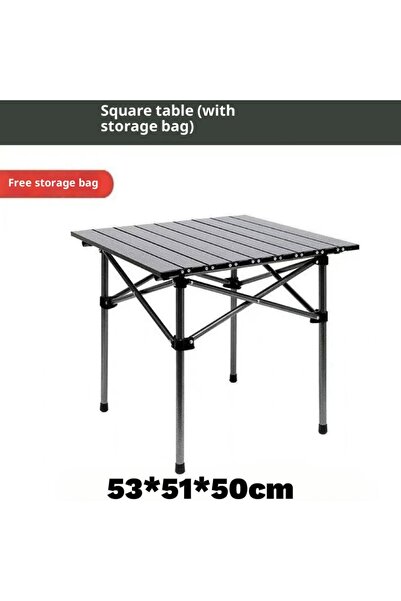 None Portable Folding Camping Table Lightweight Square Aluminum Picnic Table