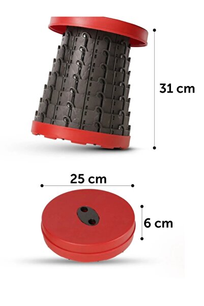 BULUT Teleskopik Katlanabilir Kolay Taşınabilir Akordiyon Tabure Banyo Kamp T...