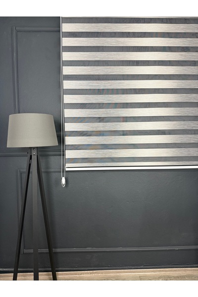 ELSAPERDE Antrasit Gri Bambu Stor Zebra Perde Güneşlik 1.Kalite
