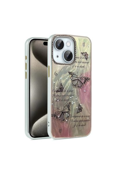 Twin Store iPhone 14 Case Blade Mirrored Pattern Cover - Pattern 6