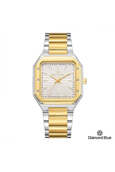 GFT FASHION Mens watch in silver and gold, white mother-of-pearl dial and dis...