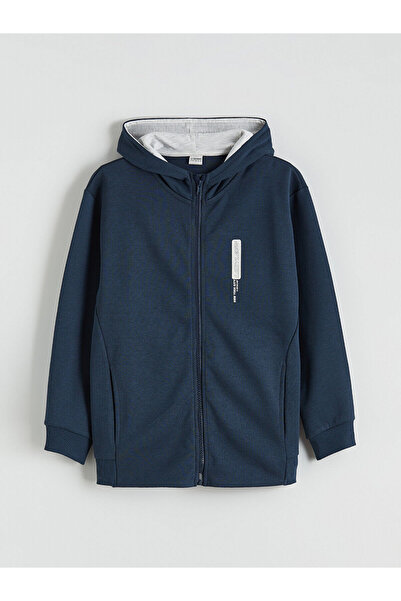 LC Waikiki Момчешка суитшърт с качулка и цип в цвят бензин