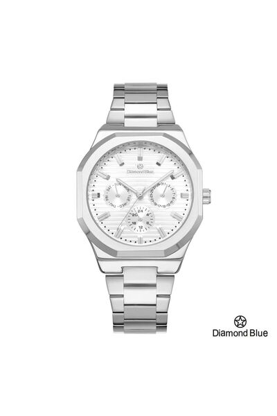 Diamond Blue Diamond Blue watch, all silver, bright white dial and precise counters that are easy on the eyes.