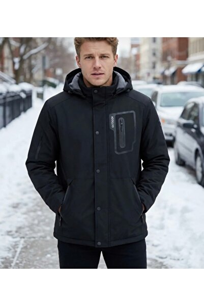 Önder giyim Erkek kışlık rüzgar soğuk ve su geçirmez içi polarlı kapüşonlu ou...