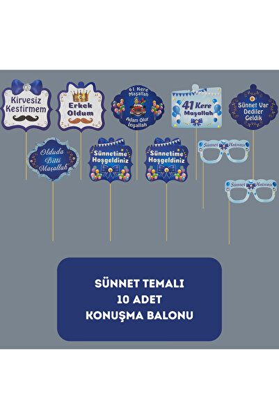 BatıDoğu Sünnet Temalı Konuşma Balonu 10 lu Paket - Dekoratif Parti Süsü