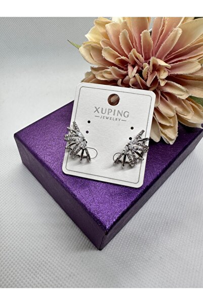 XUPING JEWELRY أقراط فولاذية بتصميم قفص حجر الزركون بمظهر كيكيرداك