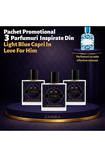 Zanira Set Promoțional 3 Parfumuri 058 – Inspirat din Light Blue Capri in Love For Him