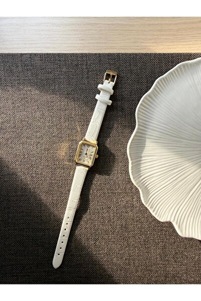 rubsey Retro Minimal Leather Cord Vintage Women Wristwatch White Cord