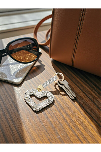 Tokkal Heart Stone Keychain & Bag Charm – Shiny Decorative Accessory |   New Year's Gift