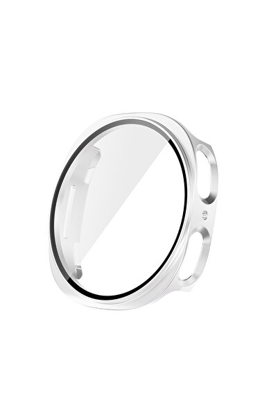 Kılıfist Galaxy Watch 8 44mm Hard Pc Case and Screen Protector Klfs Watch Gard 38 - Silver