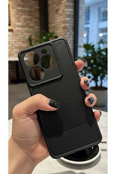 Hatreds Tecno Spark 20/20c/Go 2024 İçin Uyumlu Premium Karbon Fiber Desenli D...