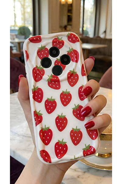 Hatreds Xiaomi Redmi 14C Uyumlu Sevimli Çilek Desenli Lansman Kılıf - Darbe E...