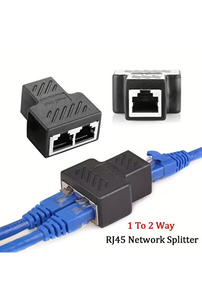 Derwell RJ45 Splitter Adaptörü Çift Portlu Ethernet Kablosu Uzatıcı Ağ Bağlay...