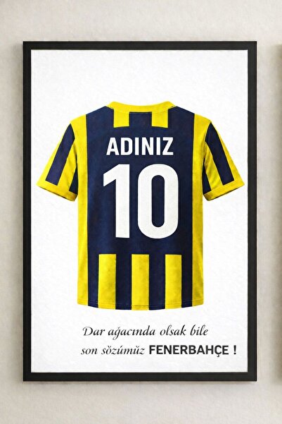 BuzzDesigns FENERBAHÇE Temalı Kişiye Özel Sarı Lacivert Forma Duvar Dekoru (Çerçeveli)