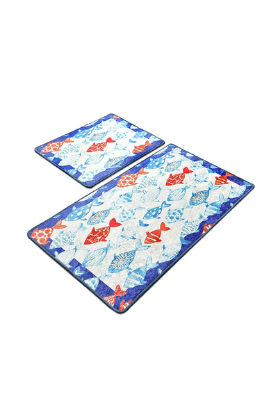 Persera Σετ 2 Covorase baie Finny Frame, 60 x 100 cm, 50 x 60 cm, Αντιθεραπευ...