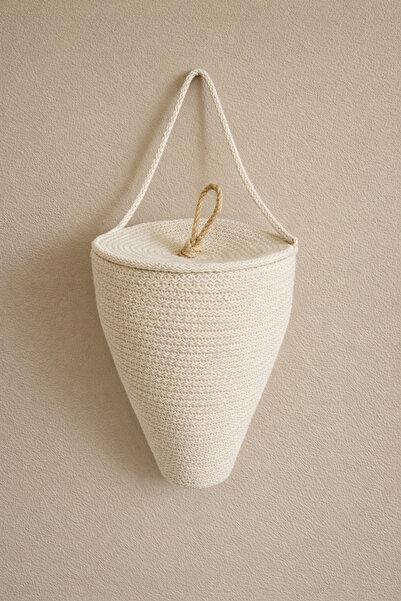 ÖRGÜM Bag Holder Decorative Bag Organizer Basket with Lid 30X20 cm