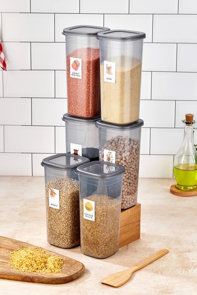 OES HOME 6-Piece Jumbo Size Food Storage Container 1750 ml
