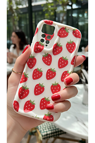 Hatreds Redmi Note 12 Pro 4G ve Redmi Note 11 Pro Uyumlu Sevimli Çilek Desenl...