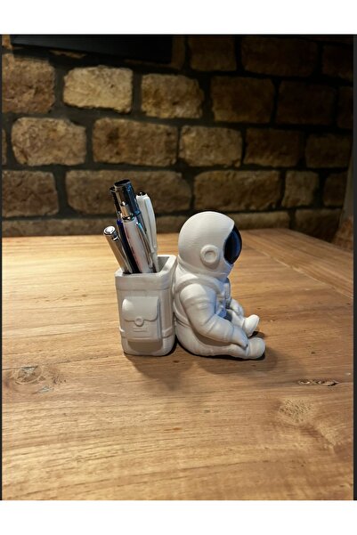ABAS Astronot Masaüstü Kalemlik ve Ofis Aksesuarı - 3D Baskı Dekoratif Uzay T...