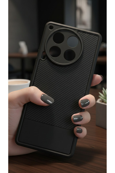 Hatreds Tecno Camon 30 İçin Uyumlu Premium Karbon Fiber Desenli Darbe Emici S...