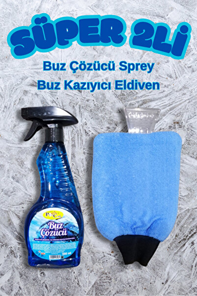 Depo Konum Buz Çözücü Sprey ve Eldivenli Buz Kazıyıcı