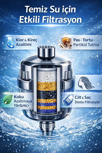 NOY Filtreli Duş Başlığı Duş Sistemi Uyumlu Su Filtreleme Cihazi