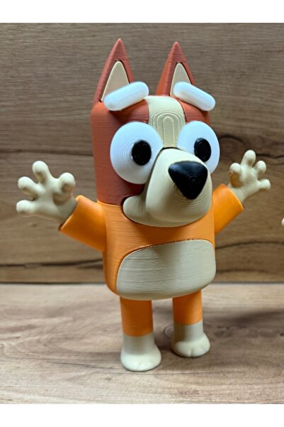 UYGUN ELEKTRONİK BLUEY KÖPEK FİGÜR OYUNCAK TURUNCU BİNGO 13 CM DOĞUM GÜNÜ HED...