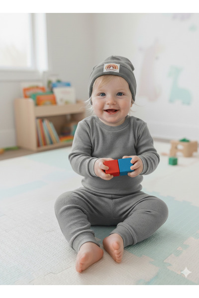 BAHNUR Baby Children Bereli Bottom Top Unisex Set Set Nursery Tracksuit Set F...