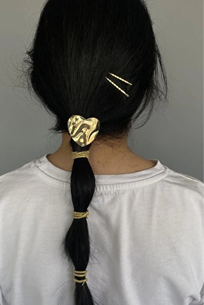 Kokoş Gold Color Metal Detailed Rubber Buckle and Wire Buckle Set