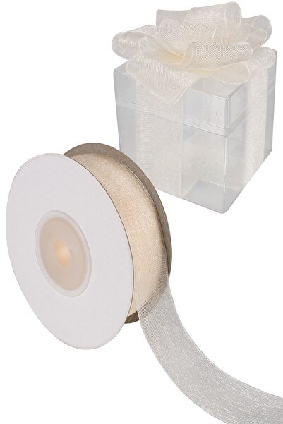 Massaltay شريط أورجانزا 2 سم 25 متر – شريط زخرفي شفاف للديكور والهوايات