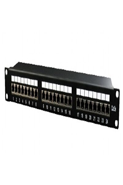 Gembird PATCH PANEL 24 porturi, Cat5e, 1U pentru rack 19", μαύρο, "NPP-C524-002"