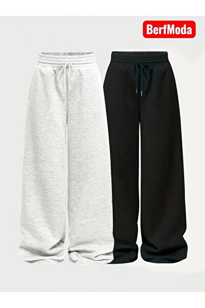 berfmoda SİYAH VE GRİ İKİLİ BOL PAÇA EŞOFMAN ALTI NEW SEZON