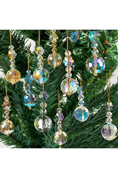 The Bros 12 قطعة من زينة شجرة عيد الميلاد الكريستالية