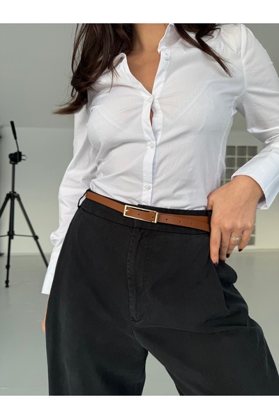 coaksco Pantaloni lungi dreptunghiulari pentru femei, culoare bronz, minimal,...