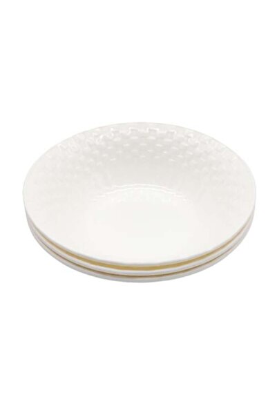 DESCLEAN Melamine Plate Set with Rattan Pattern - 3 Pieces