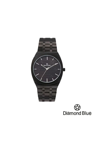 Diamond Blue ساعة دايموند بلو رجالية، سور أسود وصحن أسود، سواد ملكي يجسد الأن...