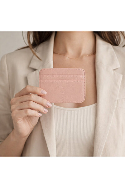 Bellenza Pudra Renk Minimal Kartlık Şık İnce ve Kullanışlı Tasarım