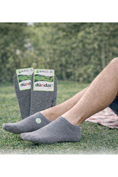 Dündar Plus Stitch-Free Men's Bamboo Booties Gray Socks 4-Pack